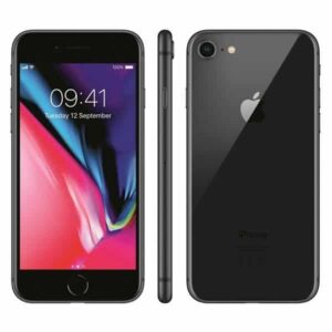 iPhone 8 cellphone, used, recycled and refurbished, black color